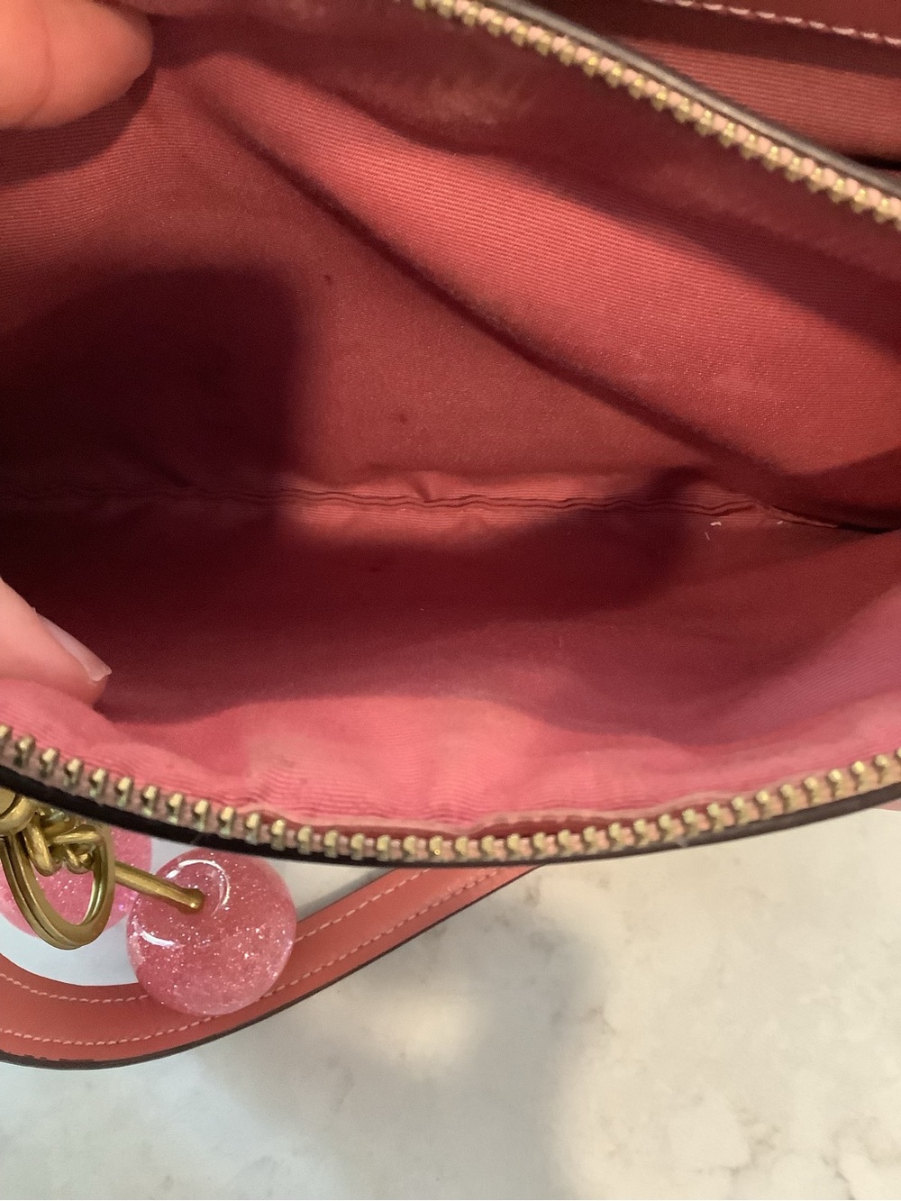 Coach Mini Brooke Beige Signature Canvas Satchel Crossbody with Pink Trim - Picture 9 of 12